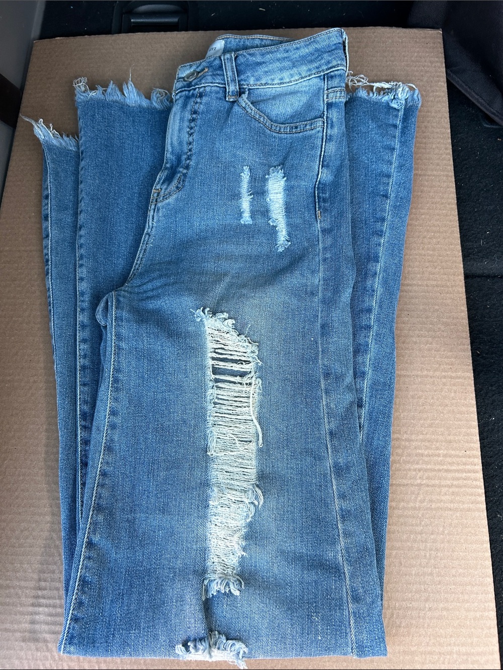Litz BY Uniq Distressed Blue Women's Jeans - Classic bell bottom 14โacross